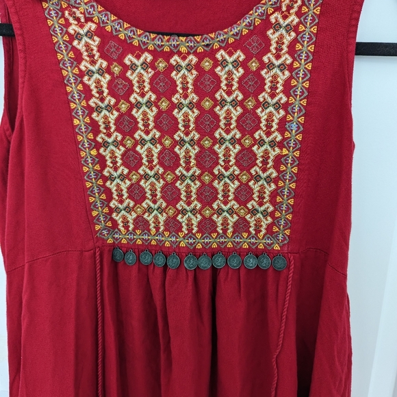 Indian cotton boho midi Dress with side knots - Picture 3 of 4